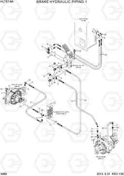 3080 BRAKE HYDRAULIC PIPING 1 HL757-9A, Hyundai