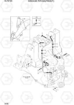 3100 GREASE PIPING(FRONT) HL757-9A, Hyundai