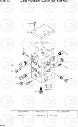 4030 MAIN CONTROL VALVE (1/2, 2-SPOOL) HL757-9A, Hyundai