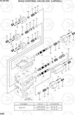 4045 MAIN CONTROL VALVE (2/2, 3-SPOOL) HL757-9A, Hyundai