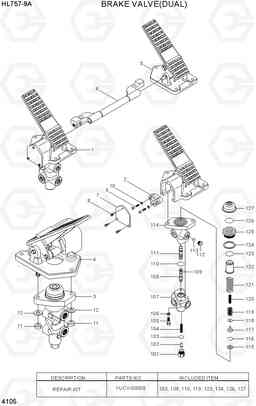 4105 BRAKE VALVE(DUAL) HL757-9A, Hyundai