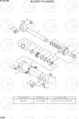 4160 BUCKET CYLINDER HL757-9A, Hyundai