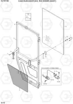 5110 CAB SUB ASSY(4/4, RH DOOR ASSY) HL757-9A, Hyundai