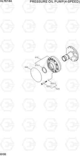 6100 PRESSURE OIL PUMP(4-SPEED) HL757-9A, Hyundai