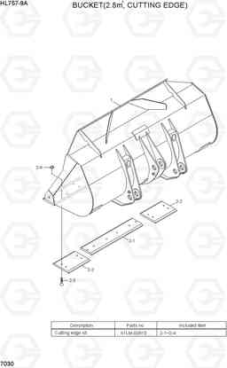 7030 BUCKET(2.8M3, CUTTING EDGE) HL757-9A, Hyundai