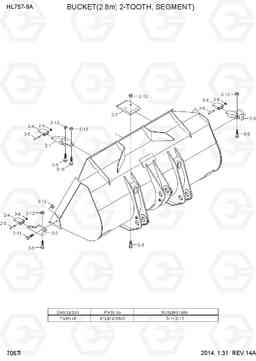 7057 BUCKET(2.8M3, 2-PIECE TOOTH, SEGMENT) HL757-9A, Hyundai