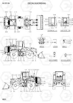 8025 DECALS(KOREAN) HL757-9A, Hyundai