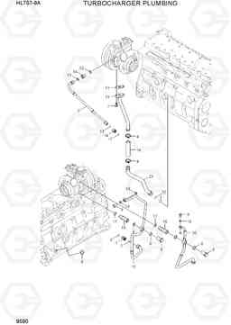 9590 TURBOCHARGER PLUMBING HL757-9A, Hyundai