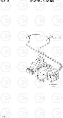 1110 HEATER MOUNTING HL757-9S, Hyundai