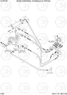 3160 RIDE CONTROL HYDRAULIC PIPING HL757-9S, Hyundai