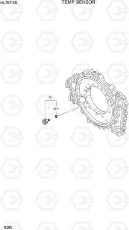 6280 TEMP SENSOR HL757-9S, Hyundai