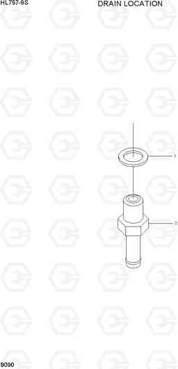 9090 DRAIN LOCATION HL757-9S, Hyundai