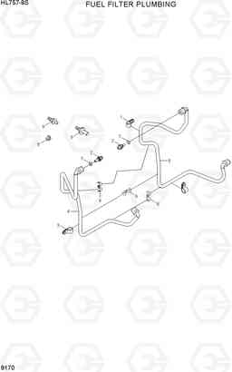 9170 FUEL FILTER PLUMBING HL757-9S, Hyundai