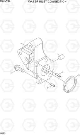 9570 WATER INLET CONNECTION HL757-9S, Hyundai