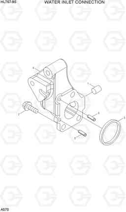 A570 WATER INLET CONNECTION HL757-9S, Hyundai