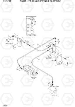 3040 PILOT HYDRAULIC PIPING 2 (2-SPOOL) HL757-9S(BRAZIL), Hyundai
