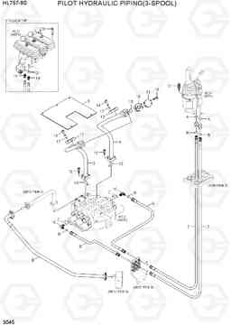3045 PILOT HYDRAULIC PIPING(3-SPOOL) HL757-9S(BRAZIL), Hyundai