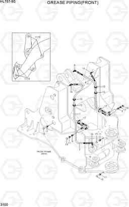 3100 GREASE PIPING(FRONT) HL757-9S(BRAZIL), Hyundai