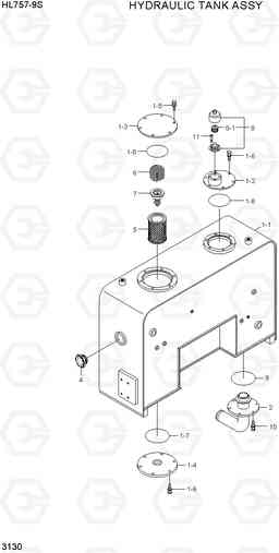 3130 HYDRAULIC TANK ASSY HL757-9S(BRAZIL), Hyundai