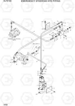 3150 EMERGENCY STEERING HYD PIPING HL757-9S(BRAZIL), Hyundai