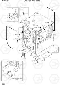 5080 CAB SUB ASSY(1/4) HL757-9S(BRAZIL), Hyundai