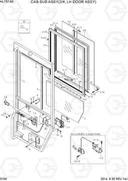 5100 CAB SUB ASSY(3/4, LH DOOR ASSY) HL757-9S(BRAZIL), Hyundai