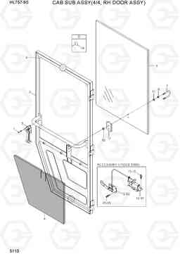 5110 CAB SUB ASSY(4/4, RH DOOR ASSY) HL757-9S(BRAZIL), Hyundai