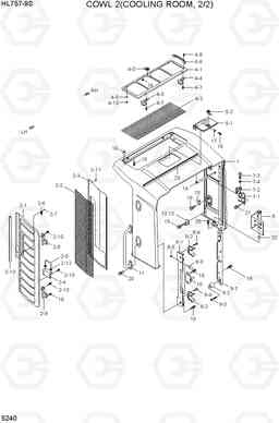 5240 COWL 2(COOLING ROOM, 2/2) HL757-9S(BRAZIL), Hyundai