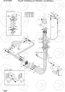 3030 PILOT HYDRAULIC PIPING 1 (2-SPOOL) HL757-9SM, Hyundai