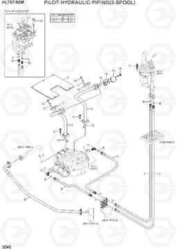 3045 PILOT HYDRAULIC PIPING(3-SPOOL) HL757-9SM, Hyundai