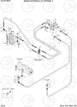 3010 MAIN HYDRAULIC PIPING 1 HL757TM-9, Hyundai