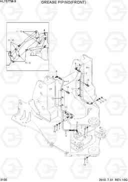 3100 GREASE PIPING(FRONT) HL757TM-9, Hyundai