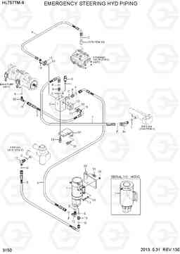 3150 EMERGENCY STEERING HYD PIPING HL757TM-9, Hyundai