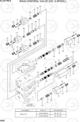 4040 MAIN CONTROL VALVE (2/2, 3-SPOOL) HL757TM-9, Hyundai