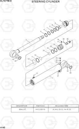 4140 STEERING CYLINDER HL757TM-9, Hyundai