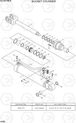 4160 BUCKET CYLINDER HL757TM-9, Hyundai