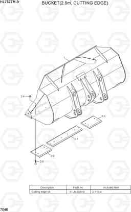 7040 BUCKET(2.8M3, CUTTING EDGE) HL757TM-9, Hyundai