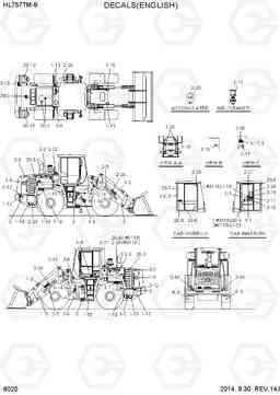 8020 DECALS(ENGLISH) HL757TM-9, Hyundai