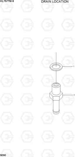 9090 DRAIN LOCATION HL757TM-9, Hyundai