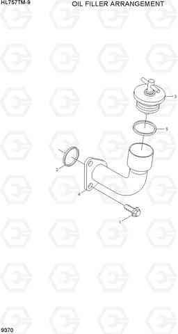 9370 OIL FILLER ARRANGEMENT HL757TM-9, Hyundai