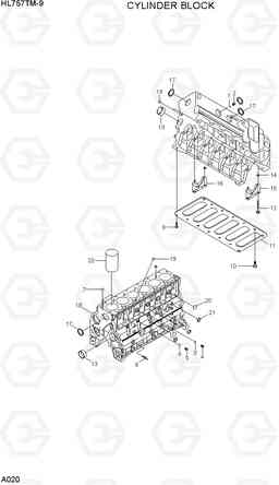 A020 CYLINER BLOCK HL757TM-9, Hyundai