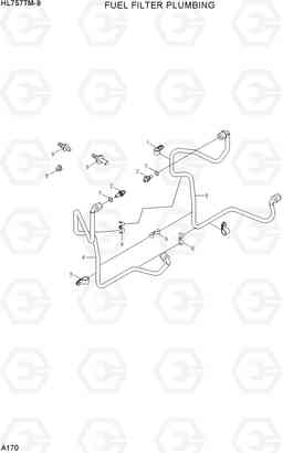 A170 FUEL FILTER PLUMBING HL757TM-9, Hyundai