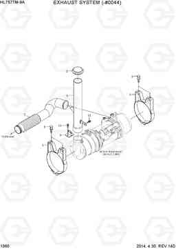 1060 EXHAUST SYSTEM(-#0044) HL757TM-9A, Hyundai