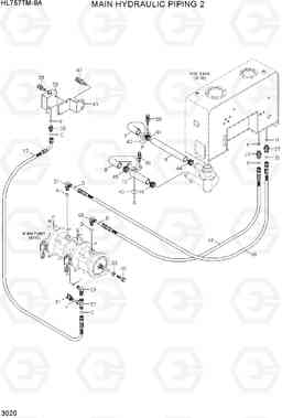 3020 MAIN HYDRAULIC PIPING 2 HL757TM-9A, Hyundai