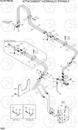 3051 ATTACHMENT HYDRAULIC PIPING 2 HL757TM-9A, Hyundai