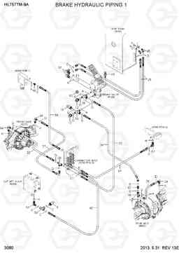 3080 BRAKE HYDRAULIC PIPING 1 HL757TM-9A, Hyundai