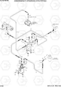 3150 EMERGENCY STEERING HYD PIPING HL757TM-9A, Hyundai