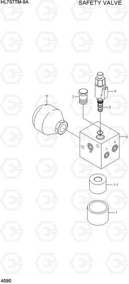 4090 SAFETY VALVE HL757TM-9A, Hyundai