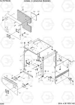 5250 COWL 3(ENGINE ROOM) HL757TM-9A, Hyundai