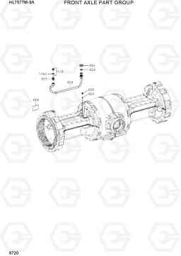 6720 FRONT AXLE PART GROUP HL757TM-9A, Hyundai